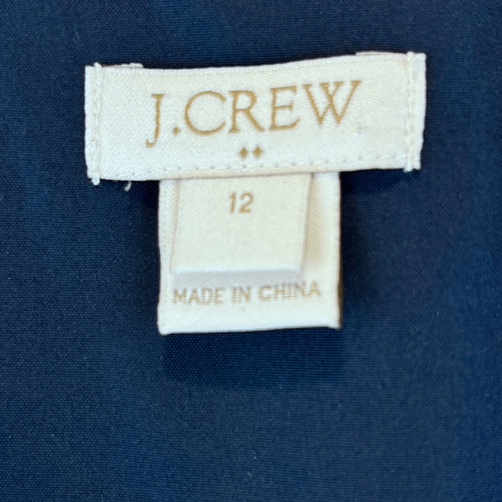 J Crew Factory Cherry Print Dress Ruffled Neck and Hemline Faux Wrap Navy Red 12 - Picture 9 of 11